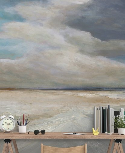 carta da parati murale dipinta sull'oceano chiamata Ocean Storm Rolling In di Carol Robinson per salotti e camere da letto