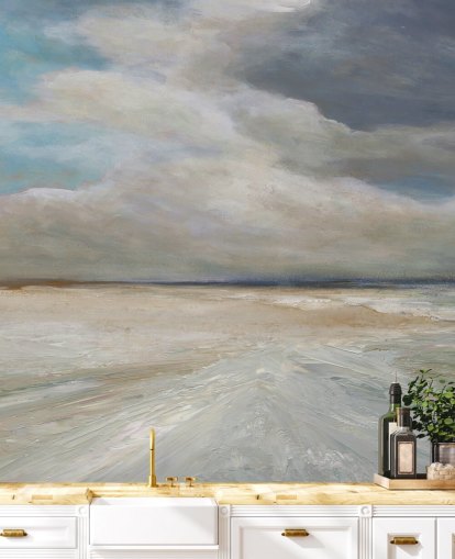 mural pintado sobre el océano llamado Ocean Storm Rolling In de Carol Robinson para salas de estar y dormitorios