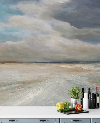 painted ocean wallpaper mural called Ocean Storm Rolling In by Carol Robinson for living rooms and bedrooms painted ocean wallpaper mural called Ocean Storm Rolling In by Carol Robinson for living rooms and bedrooms