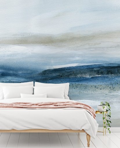 abstract beach wallpaper mural called Pebbled Beach by Carol Robinson for bedrooms, bathrooms and home offices