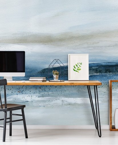 abstract beach wallpaper mural called Pebbled Beach by Carol Robinson for bedrooms, bathrooms and home offices