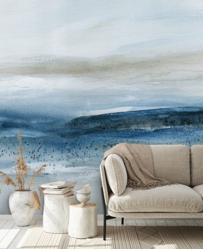 papier peint de plage abstrait appelé Pebbled Beach par Carol Robinson pour les chambres, les salles de bain et les bureaux à domicile