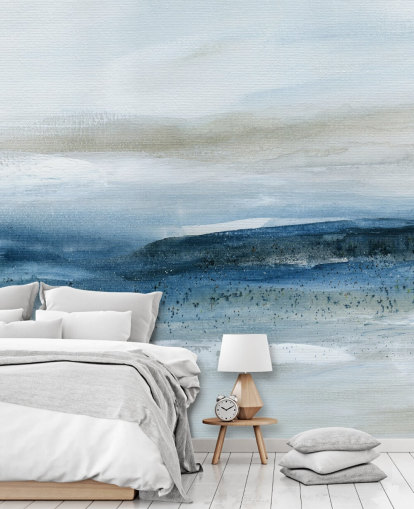 abstract beach wallpaper mural called Pebbled Beach by Carol Robinson for bedrooms, bathrooms and home offices