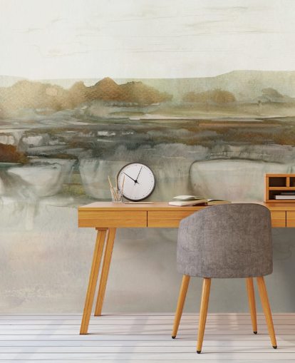 light brown abstract waterfall wallpaper mural called Soft Waterfall by Carol Robinson