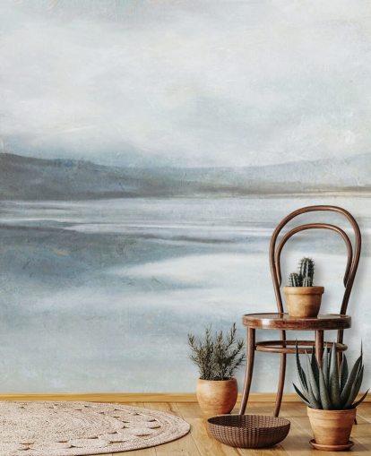 Ruhiges abstraktes Ozean-Tapeten-Wandbild namens Soothing Ocean Surf von Carol Robinson für Heimbüros, Badezimmer und Wohnzimmer