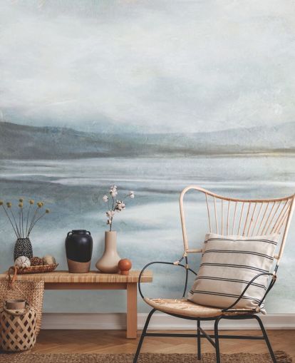 Ruhiges abstraktes Ozean-Tapeten-Wandbild namens Soothing Ocean Surf von Carol Robinson für Heimbüros, Badezimmer und Wohnzimmer