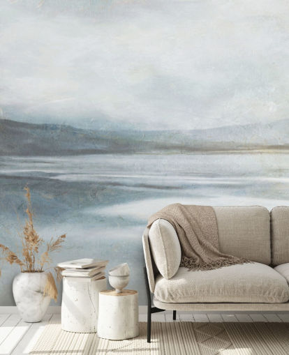 calm abstract ocean wallpaper mural called Soothing Ocean Surf by Carol Robinson for home offices, bathrooms and living rooms