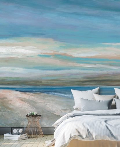 blue ocean wallpaper mural called Vivid Ocean Colours by Carol Robinson for bedrooms and living rooms