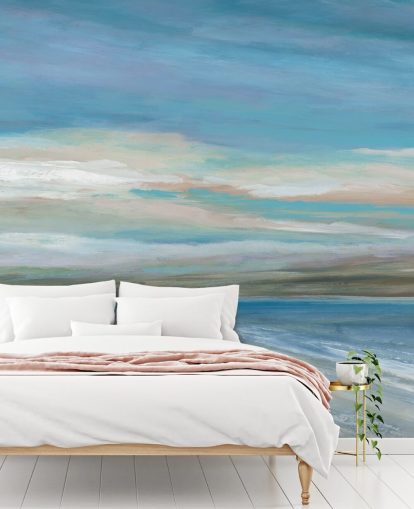 blue ocean wallpaper mural called Vivid Ocean Colours by Carol Robinson for bedrooms and living rooms