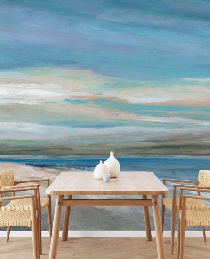 blue ocean wallpaper mural called Vivid Ocean Colors by Carol Robinson for bedrooms and living rooms