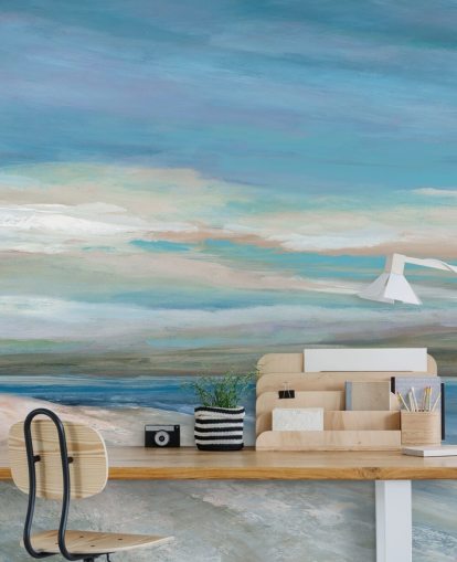 blue ocean wallpaper mural called Vivid Ocean Colors by Carol Robinson for bedrooms and living rooms