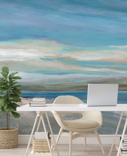 blue ocean wallpaper mural called Vivid Ocean Colors by Carol Robinson for bedrooms and living rooms