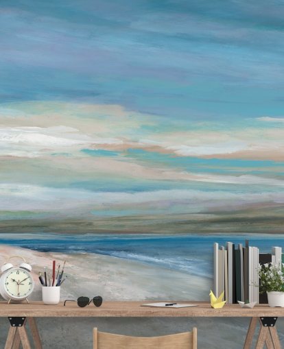 papier peint mural bleu océan appelé Vivid Ocean Colours par Carol Robinson pour les chambres et les salons