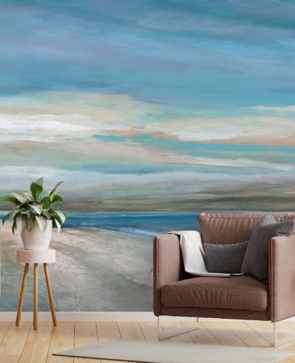 blue ocean wallpaper mural called Vivid Ocean Colours by Carol Robinson for bedrooms and living rooms