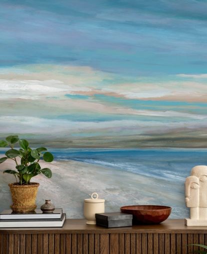 Carol Robinsonin sininen valtameren taustakuvamaalaus nimeltä Vivid Ocean Colours makuuhuoneisiin ja olohuoneisiin Carol Robinsonin sininen valtameren taustakuvamaalaus nimeltä Vivid Ocean Colours makuuhuoneisiin ja olohuoneisiin