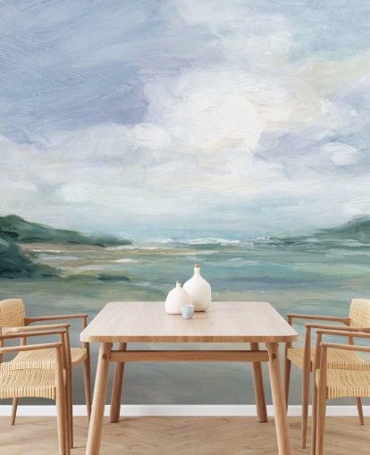 bemalte Strandtapete mit dem Titel Wet Sandy Beaches von Carol Robinson für Heimbüros und Wohnzimmer bemalte Strandtapete mit dem Titel Wet Sandy Beaches von Carol Robinson für Heimbüros und Wohnzimmer