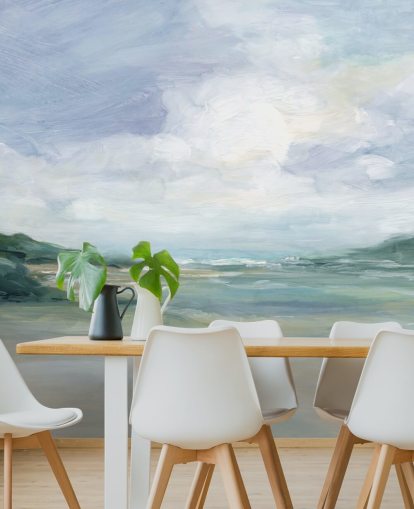 papier peint de plage peint appelé Wet Sandy Beaches par Carol Robinson pour la maison, les bureaux et les salons