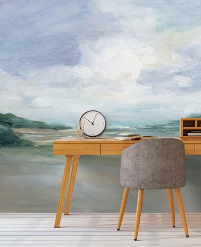 papier peint de plage peint appelé Wet Sandy Beaches par Carol Robinson pour la maison, les bureaux et les salons