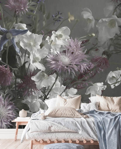 bold floral wallpaper mural called Anemonies by Marina Stupakova for living rooms and bedrooms bold floral wallpaper mural called Anemonies by Marina Stupakova for living rooms and bedrooms