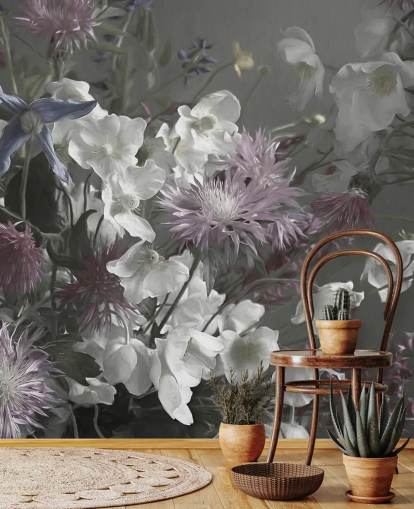 carta da parati murale floreale audace chiamata Anemonies di Marina Stupakova per salotti e camere da letto carta da parati murale floreale audace chiamata Anemonies di Marina Stupakova per salotti e camere da letto