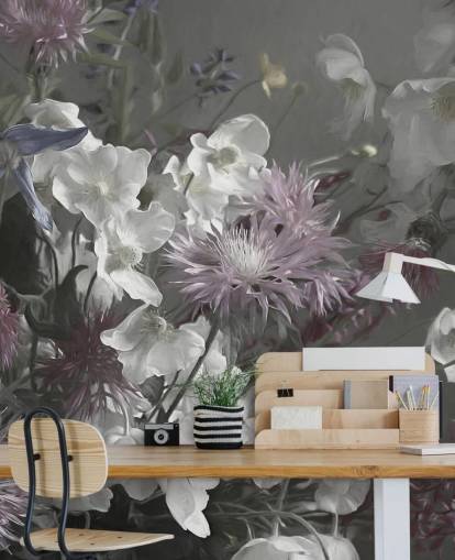 papier peint mural floral audacieux appelé Anemonies de Marina Stupakova pour les salons et les chambres