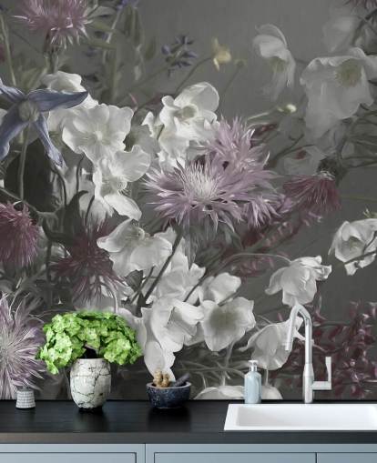 dristig blomstertapet veggmaleri kalt Anemonies av Marina Stupakova for stuer og soverom dristig blomstertapet veggmaleri kalt Anemonies av Marina Stupakova for stuer og soverom