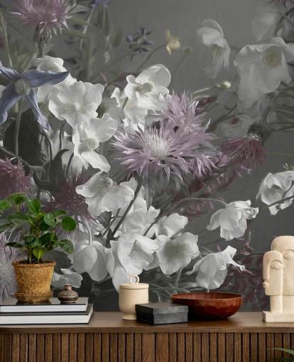 dristig blomstertapet veggmaleri kalt Anemonies av Marina Stupakova for stuer og soverom dristig blomstertapet veggmaleri kalt Anemonies av Marina Stupakova for stuer og soverom