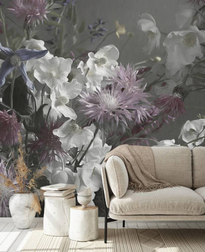 bold floral wallpaper mural called Anemonies by Marina Stupakova for living rooms and bedrooms bold floral wallpaper mural called Anemonies by Marina Stupakova for living rooms and bedrooms