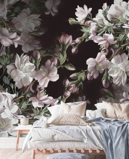 carta da parati murale con fiori di melo chiamato Apple Blossom di Marina Stupakova carta da parati murale con fiori di melo chiamato Apple Blossom di Marina Stupakova