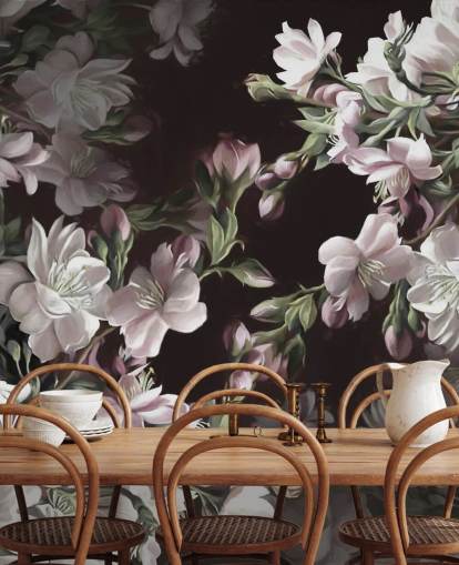 mural de papel pintado de flor de manzana llamado Apple Blossom de Marina Stupakova mural de papel pintado de flor de manzana llamado Apple Blossom de Marina Stupakova