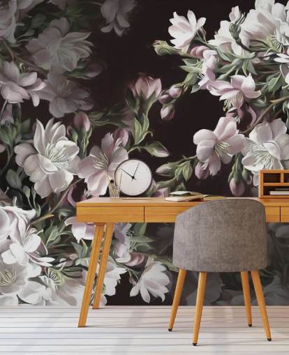 carta da parati murale con fiori di melo chiamato Apple Blossom di Marina Stupakova