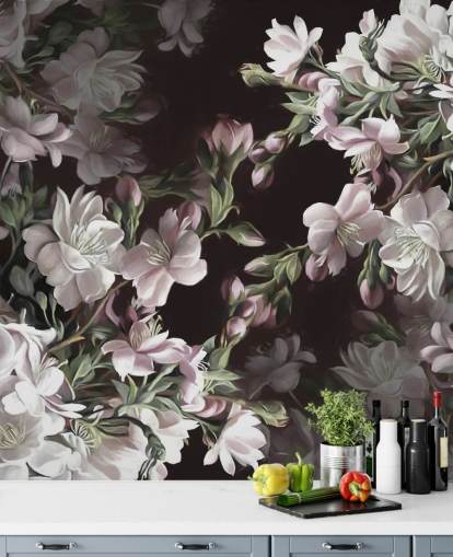 mural de papel pintado de flor de manzana llamado Apple Blossom de Marina Stupakova