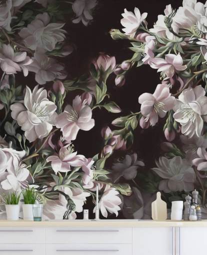 epleblomst tapetmaleri kalt Apple Blossom av Marina Stupakova