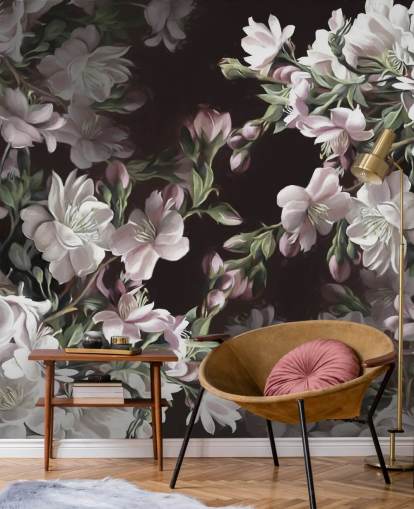 mural de papel de parede de flor de maçã chamado Apple Blossom por Marina Stupakova mural de papel de parede de flor de maçã chamado Apple Blossom por Marina Stupakova