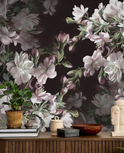 appelbloesem muurschildering genaamd Apple Blossom van Marina Stupakova