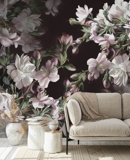 carta da parati murale con fiori di melo chiamato Apple Blossom di Marina Stupakova