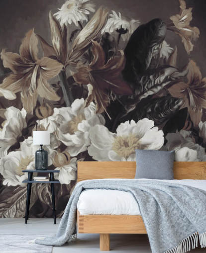 audace carta da parati murale floreale chiamata Iris and Gerbers di Marina Stupakova per camere da letto e salotti audace carta da parati murale floreale chiamata Iris and Gerbers di Marina Stupakova per camere da letto e salotti