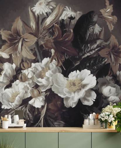 bold floral wallpaper mural called Iris and Gerbers by Marina Stupakova for bedrooms and living rooms bold floral wallpaper mural called Iris and Gerbers by Marina Stupakova for bedrooms and living rooms