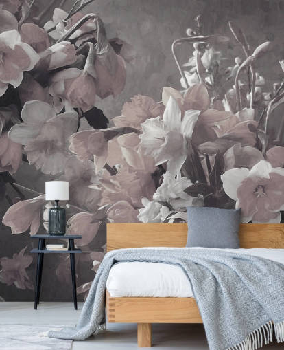 papier peint floral appelé Narcissus de Marina Stupakova pour les salons et les chambres