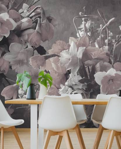 floral wallpaper mural called Narcissus by Marina Stupakova for living rooms and bedrooms floral wallpaper mural called Narcissus by Marina Stupakova for living rooms and bedrooms