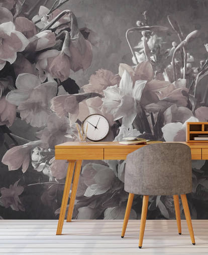 mural de papel pintado floral llamado Narciso de Marina Stupakova para salas de estar y dormitorios mural de papel pintado floral llamado Narciso de Marina Stupakova para salas de estar y dormitorios