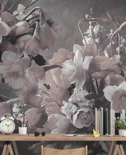 blomstertapet veggmaleri kalt Narcissus av Marina Stupakova for stuer og soverom