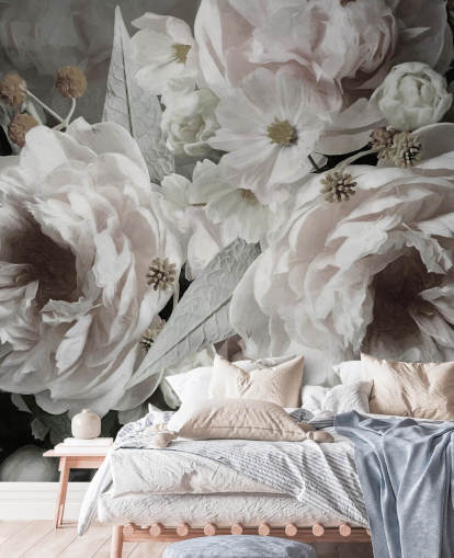 Marina Stupakovan kukka-taustakuvamaalaus Peonies makuuhuoneisiin ja olohuoneisiin Marina Stupakovan kukka-taustakuvamaalaus Peonies makuuhuoneisiin ja olohuoneisiin