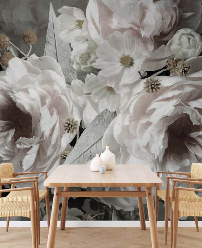 Marina Stupakovan kukka-taustakuvamaalaus Peonies makuuhuoneisiin ja olohuoneisiin