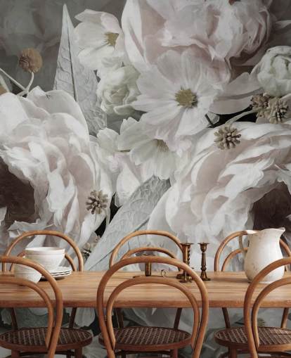 papier peint floral appelé Peonies de Marina Stupakova pour les chambres et les salons