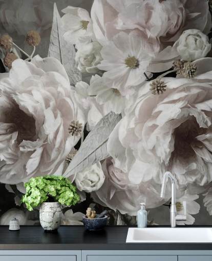 blommig tapetväggmålning kallad Peonies av Marina Stupakova för sovrum och vardagsrum blommig tapetväggmålning kallad Peonies av Marina Stupakova för sovrum och vardagsrum