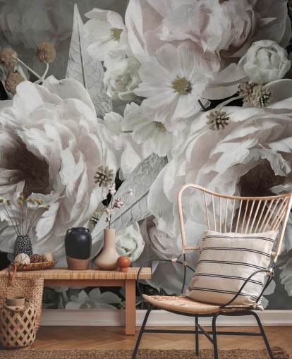 blomstertapet veggmaleri kalt Peonies av Marina Stupakova for soverom og stuer