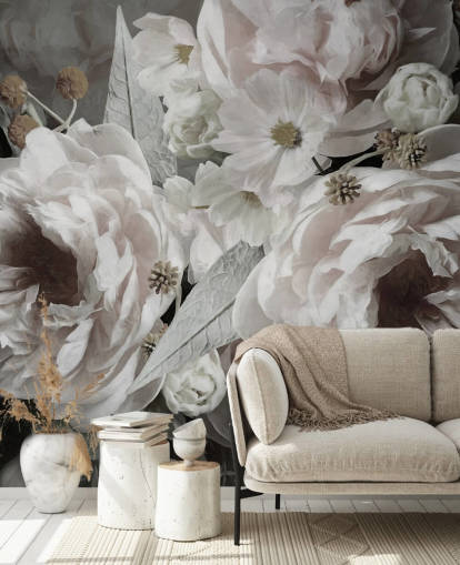 papier peint floral appelé Peonies de Marina Stupakova pour les chambres et les salons