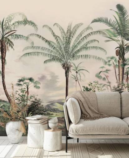 jungle wallpaper mural called Romantic Tropics by Marina Stupakova for living rooms and bedrooms jungle wallpaper mural called Romantic Tropics by Marina Stupakova for living rooms and bedrooms
