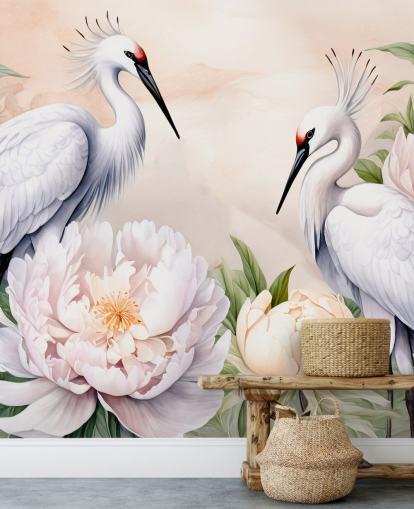 stork wallpaper mural called Storks Romance by Marina Stupakova for bedrooms and living rooms stork wallpaper mural called Storks Romance by Marina Stupakova for bedrooms and living rooms